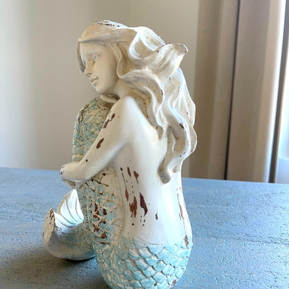 Wooden Mermaid doll figurine, Beach Ocean Mermaid Great Jewelry Photo Displays - Picture 3 of 4